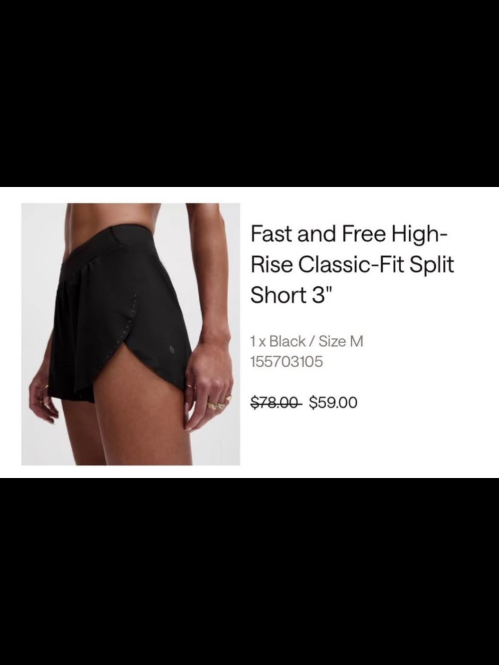 Lululemon Fast and Free High Rise Split short 3”